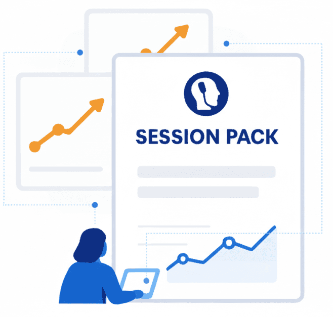 Branded coaching session pack with chart